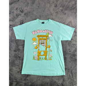 Y2K Paranoid Streetwear Graphic T-Shirt Mint Green Men’s M Guillotine Grunge
